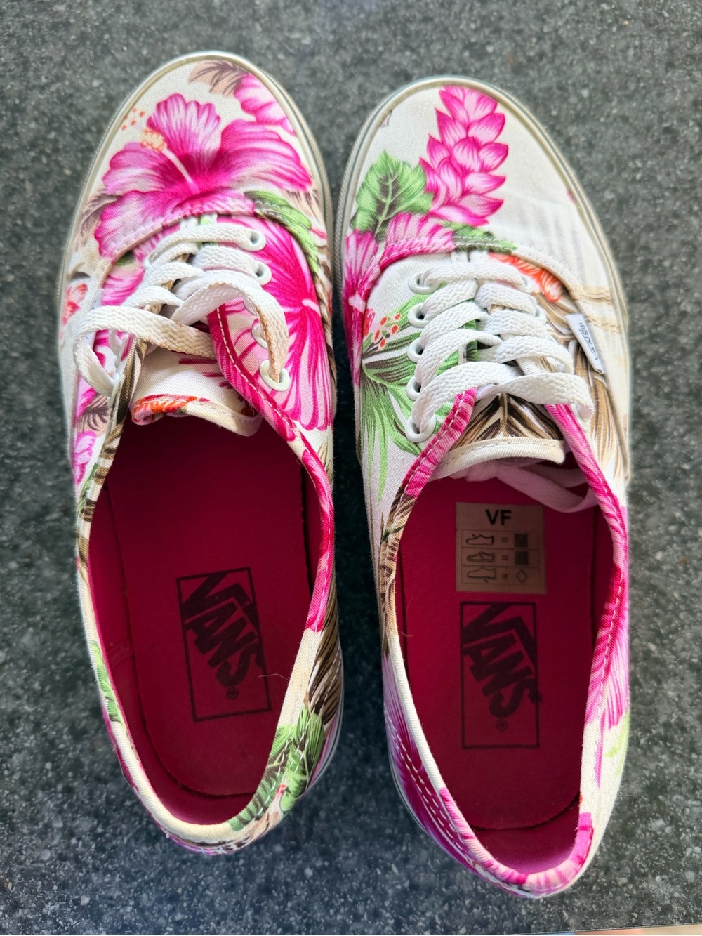 Vans Women’s Floral Canvas Sneakers in Pink and Green